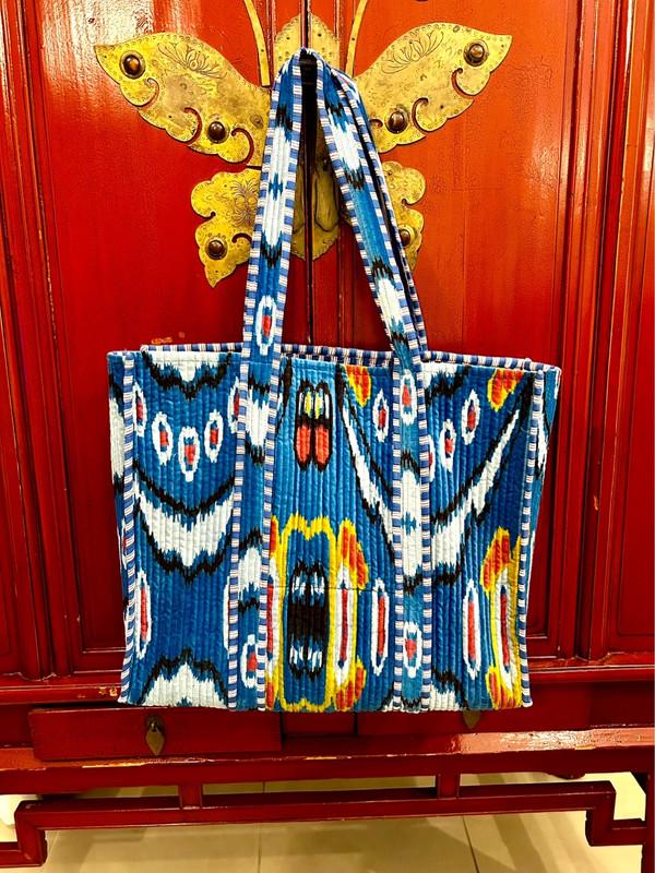 Tote Bag in velluto trapuntato 100% cotone