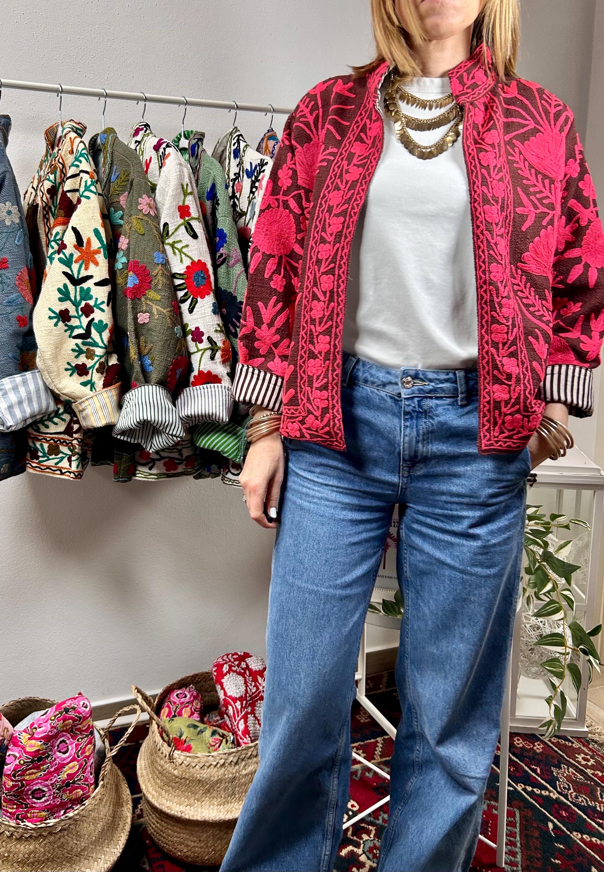 DUO CHROME - Giacca suzani ricamata