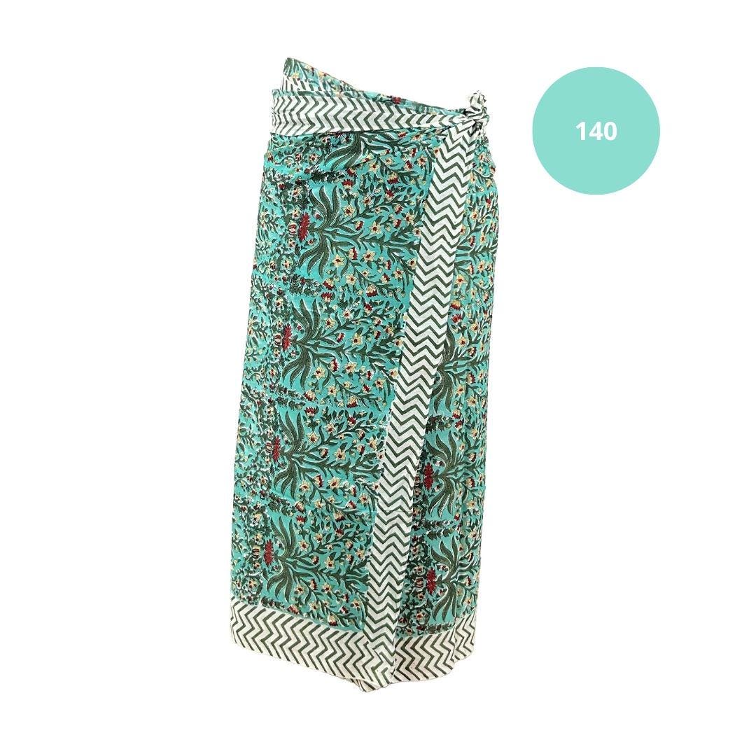 Sarong Pareo in cotone 100% – Block print fatto a mano 110 x 185 cm
