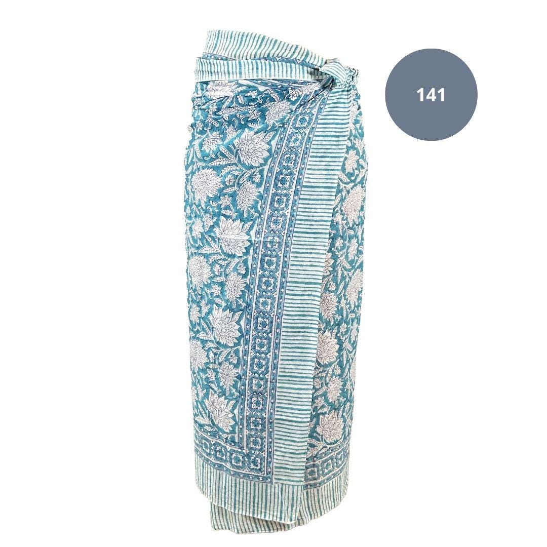 Sarong Pareo in cotone 100% – Block print fatto a mano 110 x 185 cm